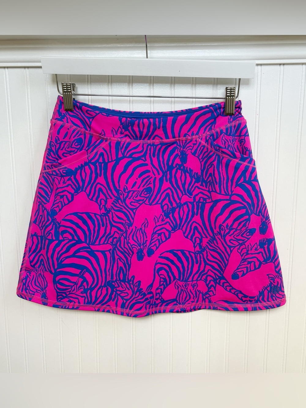 Lilly Pulitzer Luxletic Pink Blue Zebra UPF 50+ Skort Girls XL (12/14)